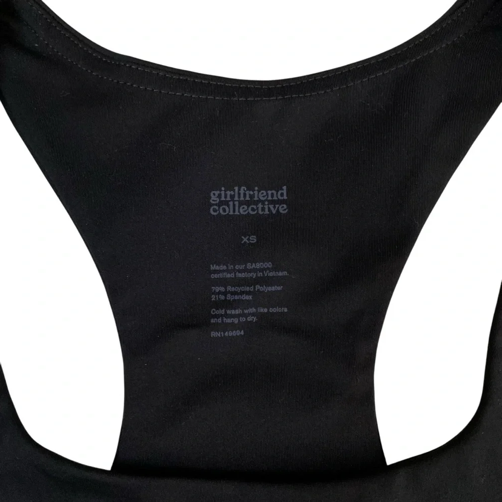 Girlfriend Collective Paloma Longline Racerback Sports Bra‎ Black